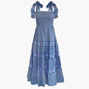 Hill House The Ribbon Ellie Nap Dress - Ticking Geo Stripe